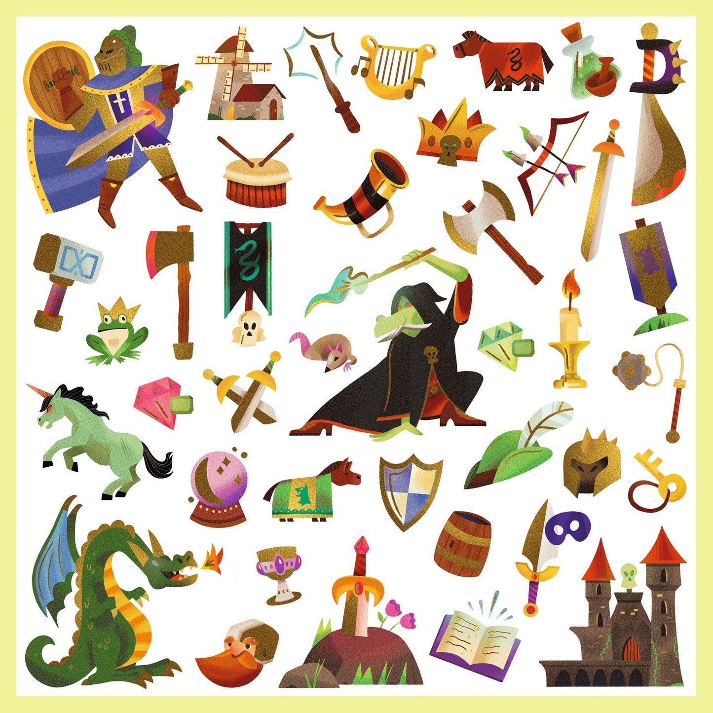 Stickers | Médiéval fantastique-Djeco-Super Châtaigne-Collages & Coloriages : Product type