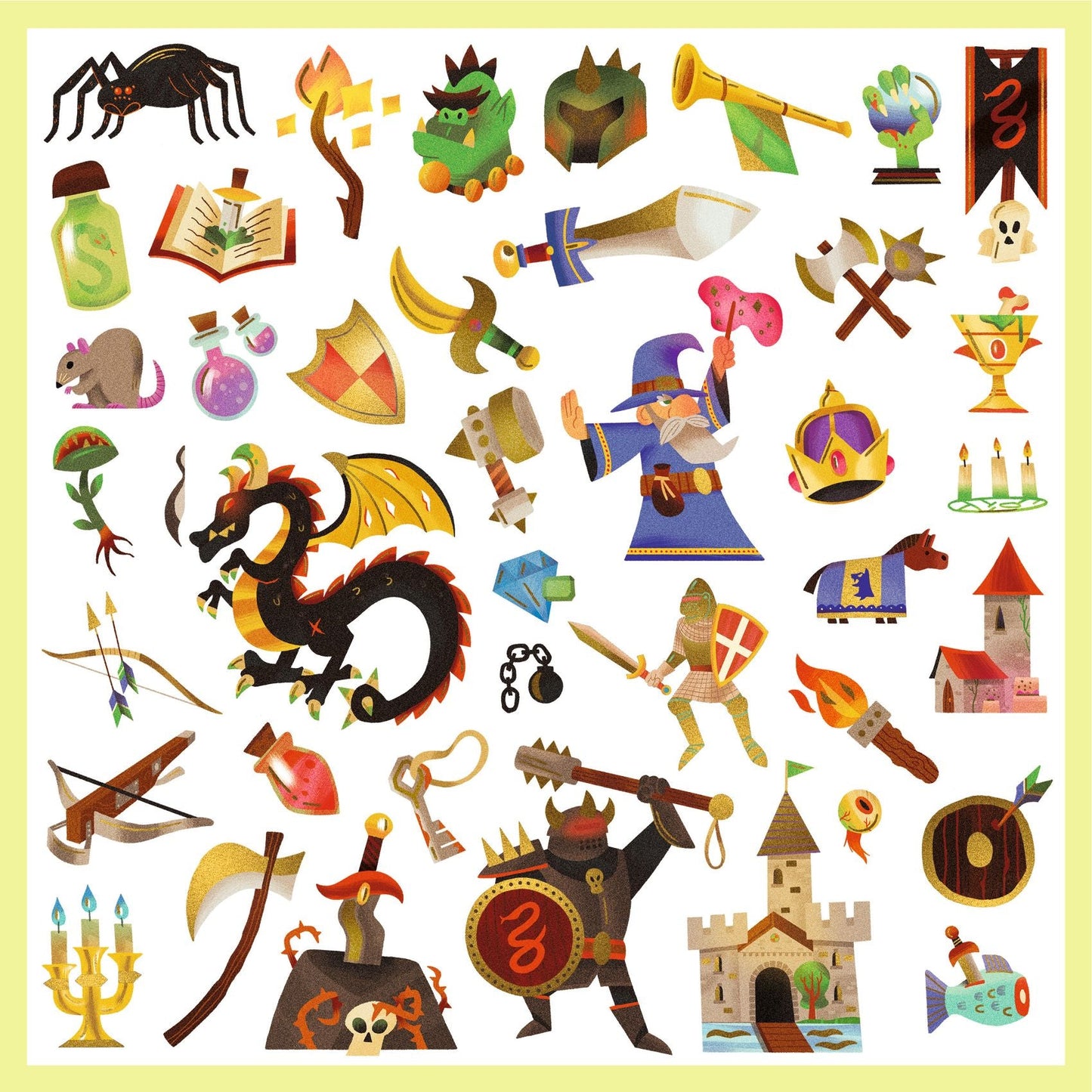 Stickers | Médiéval fantastique-Djeco-Super Châtaigne-Collages & Coloriages : Product type