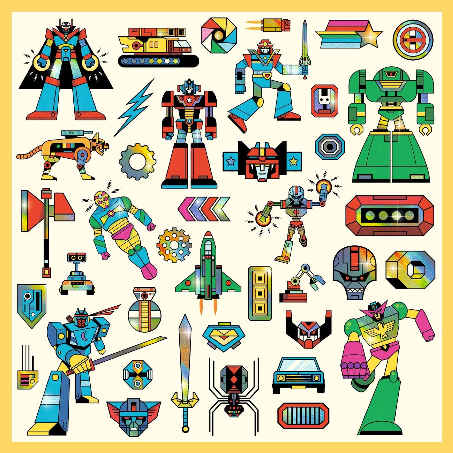Stickers | Robots-Djeco-Super Châtaigne-Collages & Coloriages : Product type
