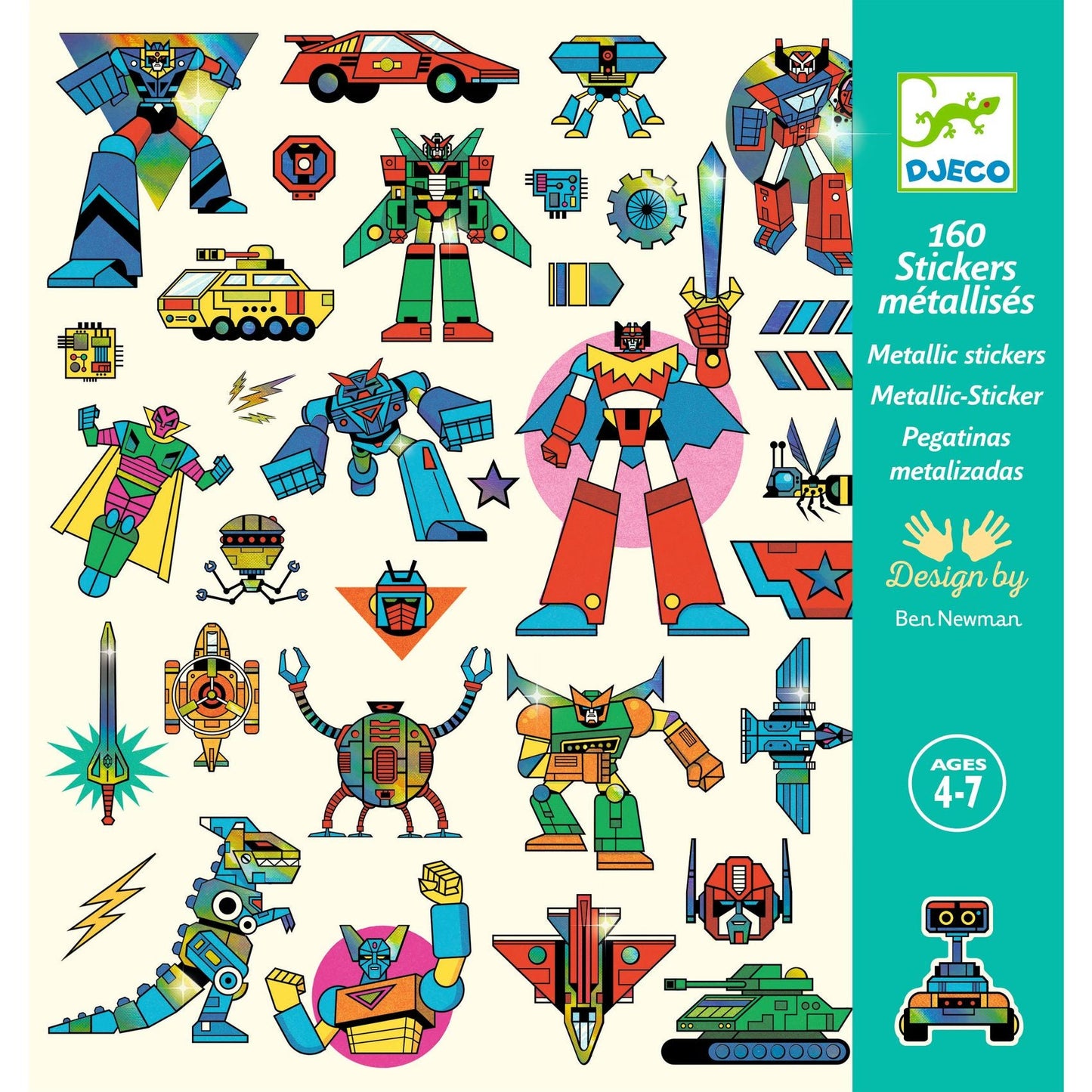 Stickers | Robots-Djeco-Super Châtaigne-Collages & Coloriages : Product type