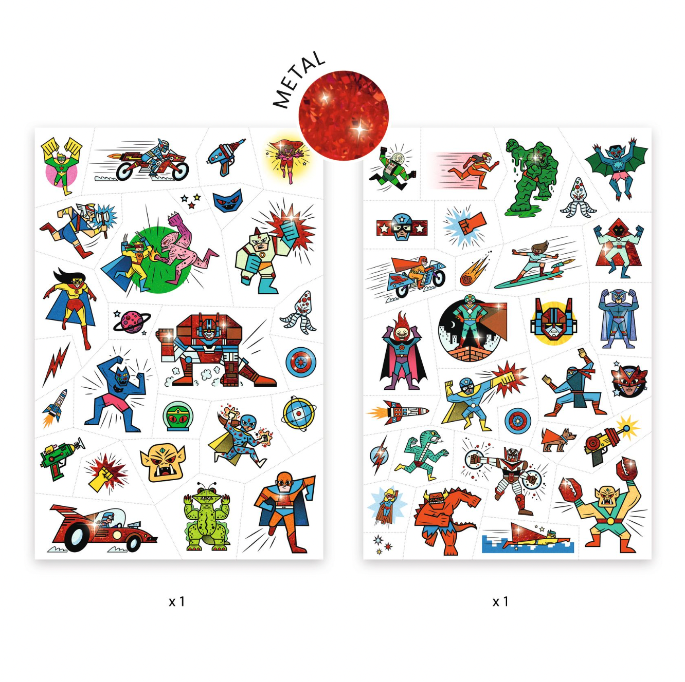 Tattoos | Heroes vs villains-Djeco-Super Châtaigne-Imagination : Product type