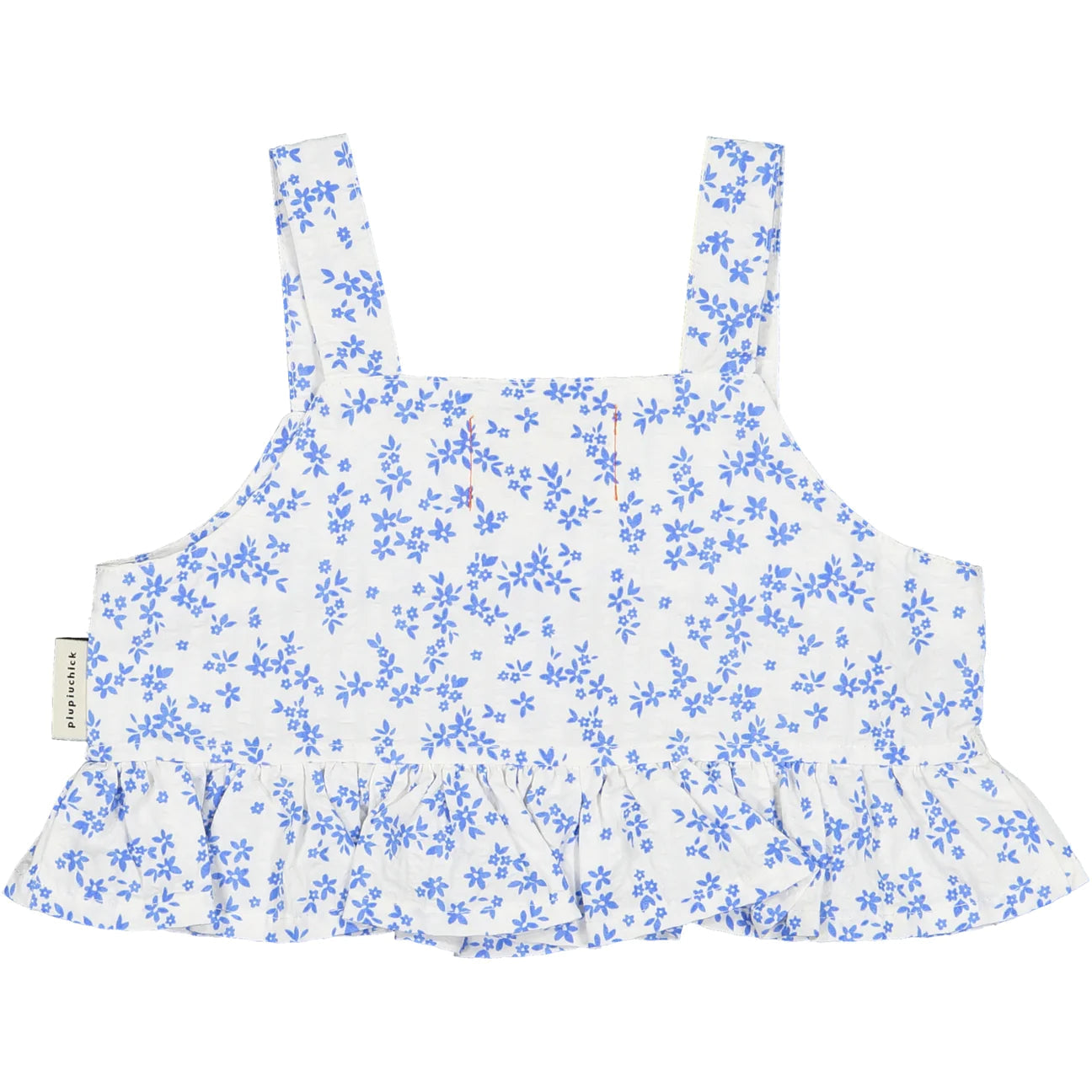Top | Blanc et fleurs bleues-Piu Piu Chick-Super Châtaigne-outlet : Product type