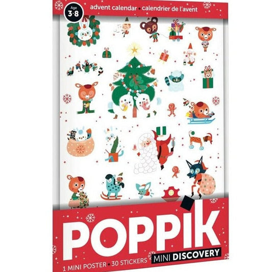 1 poster et 30 stickers - Calendrier de l'Avent-Poppik-Super Châtaigne-Collages & Coloriages : Product type