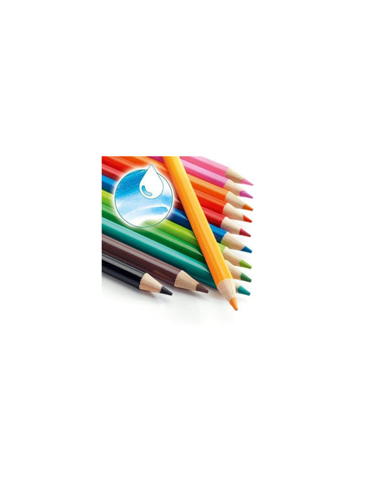 12 Crayons aquarellables-Djeco-Super Châtaigne-Matériel : Product type
