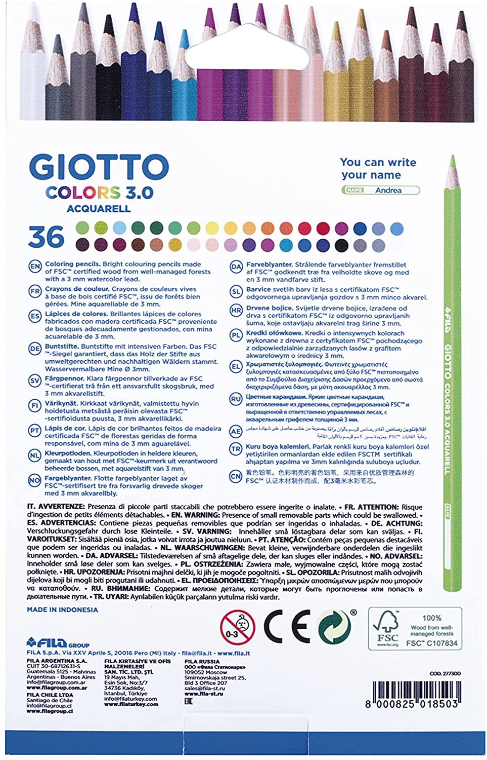 36 crayons de couleur Colors 3.0 Aquarell-Giotto-Super Châtaigne-Matériel : Product type