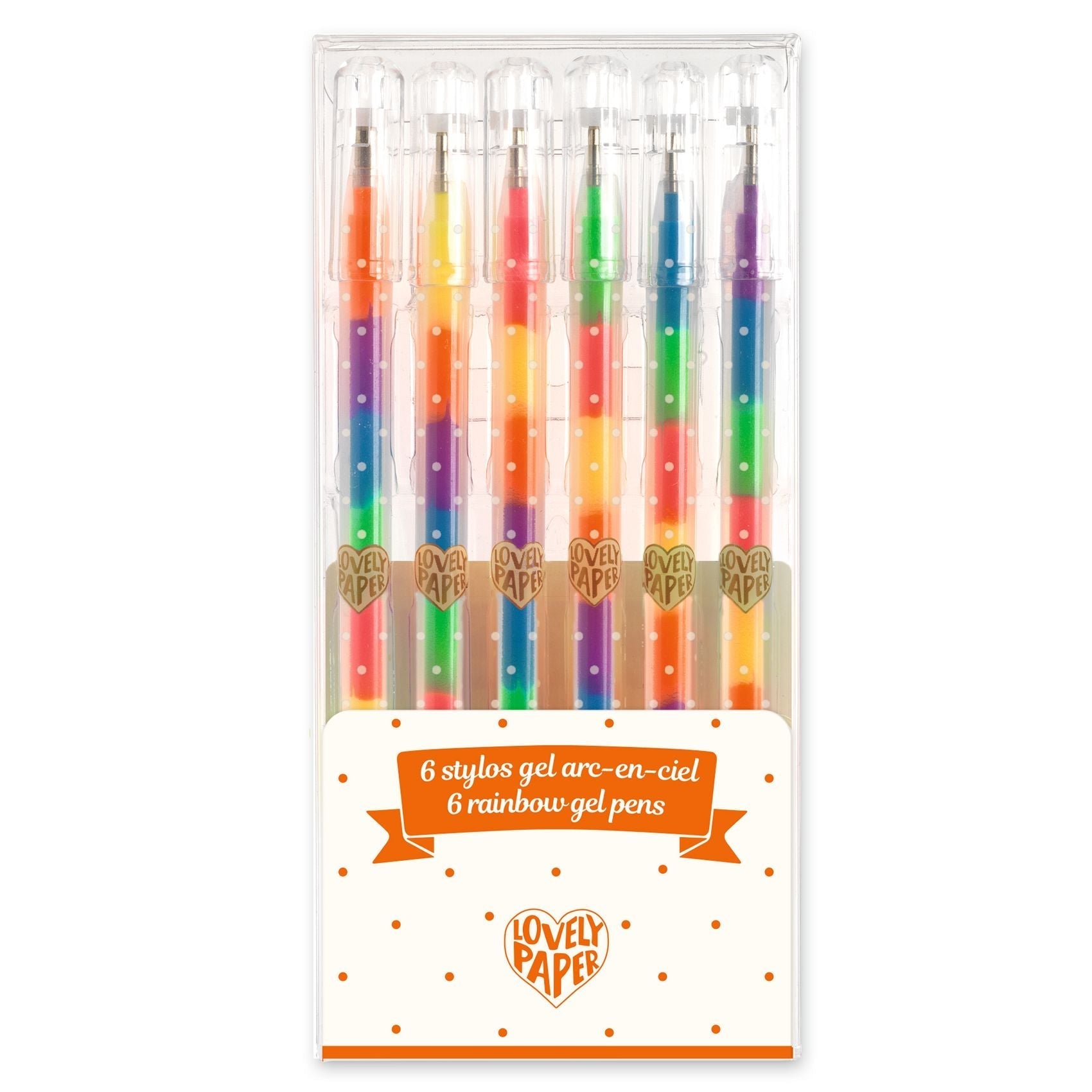 6 stylos gel arc en ciel-Djeco-Super Châtaigne-Matériel : Product type