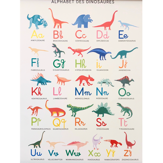 Abécédaire Dino-Babybirdshop-Super Châtaigne-affiche : Product type