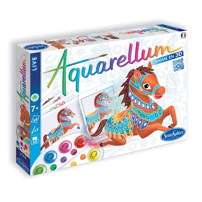 Aquarellum Live | Chevaux-Sentosphère-Super Châtaigne-Collages & Coloriages : Product type