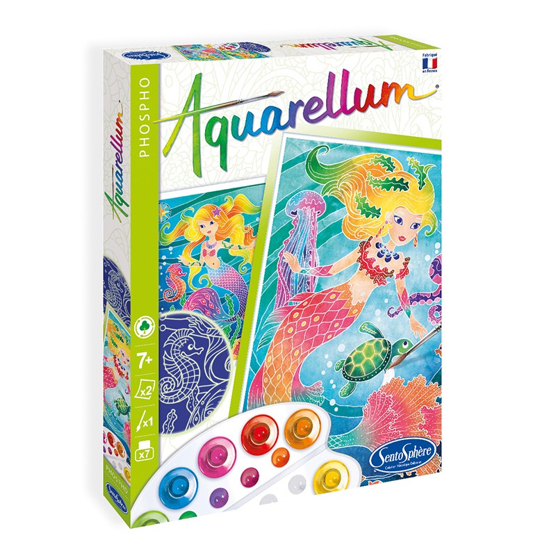Aquarellum Phospho | Sirènes-Sentosphère-Super Châtaigne-Collages & Coloriages : Product type