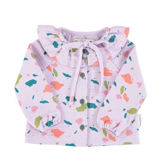 Blouse | Lilas avec formes-Piu Piu Chick-Super Châtaigne-Blouses & Chemises : Product type