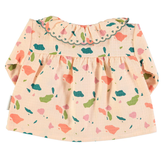 Blouse | Rose avec formes-Piu Piu Chick-Super Châtaigne-Blouses & Chemises : Product type