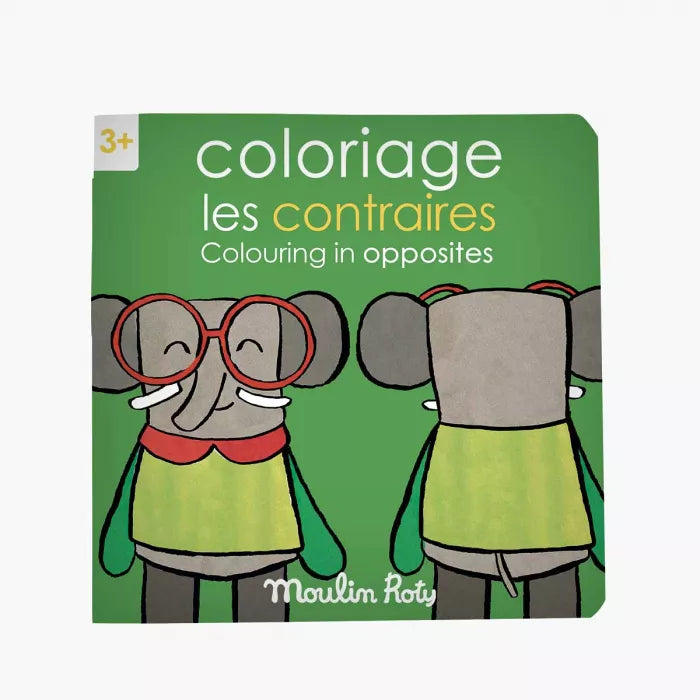 Cahier de coloriage Les contraires-Moulin Roty-Super Châtaigne-Collages & Coloriages : Product type