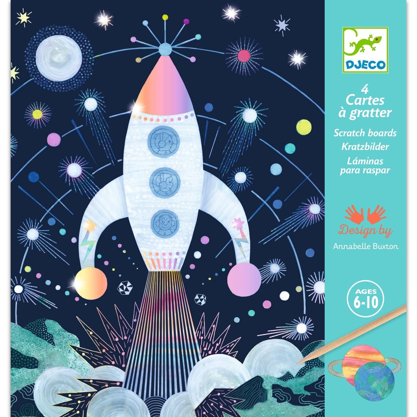 Cartes à grater - Mission cosmique-Djeco-Super Châtaigne-Collages & Coloriages : Product type