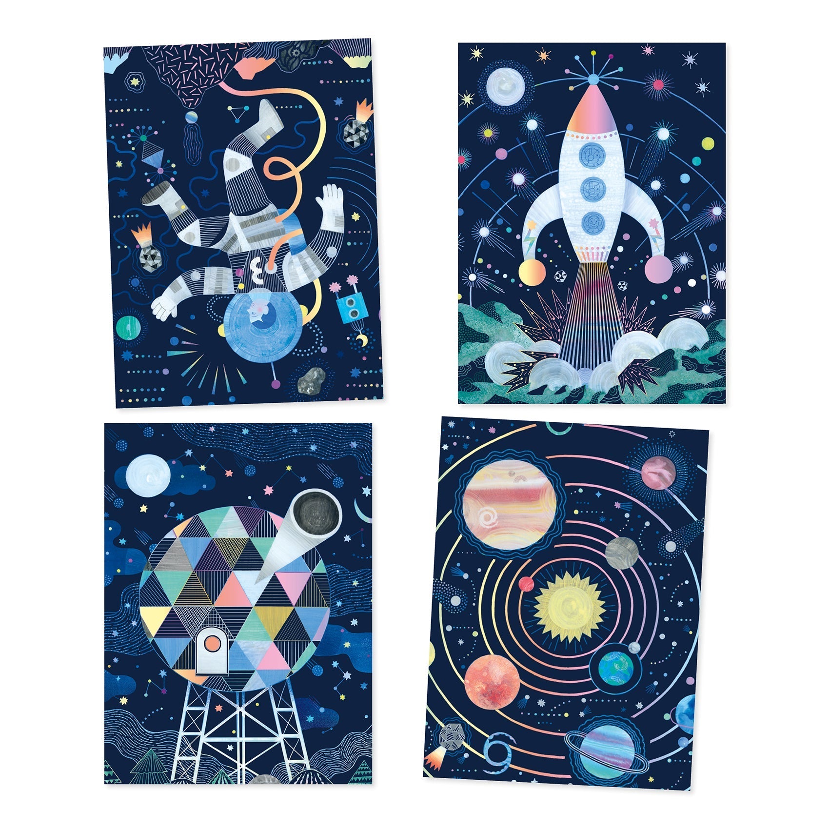 Cartes à grater - Mission cosmique-Djeco-Super Châtaigne-Collages & Coloriages : Product type