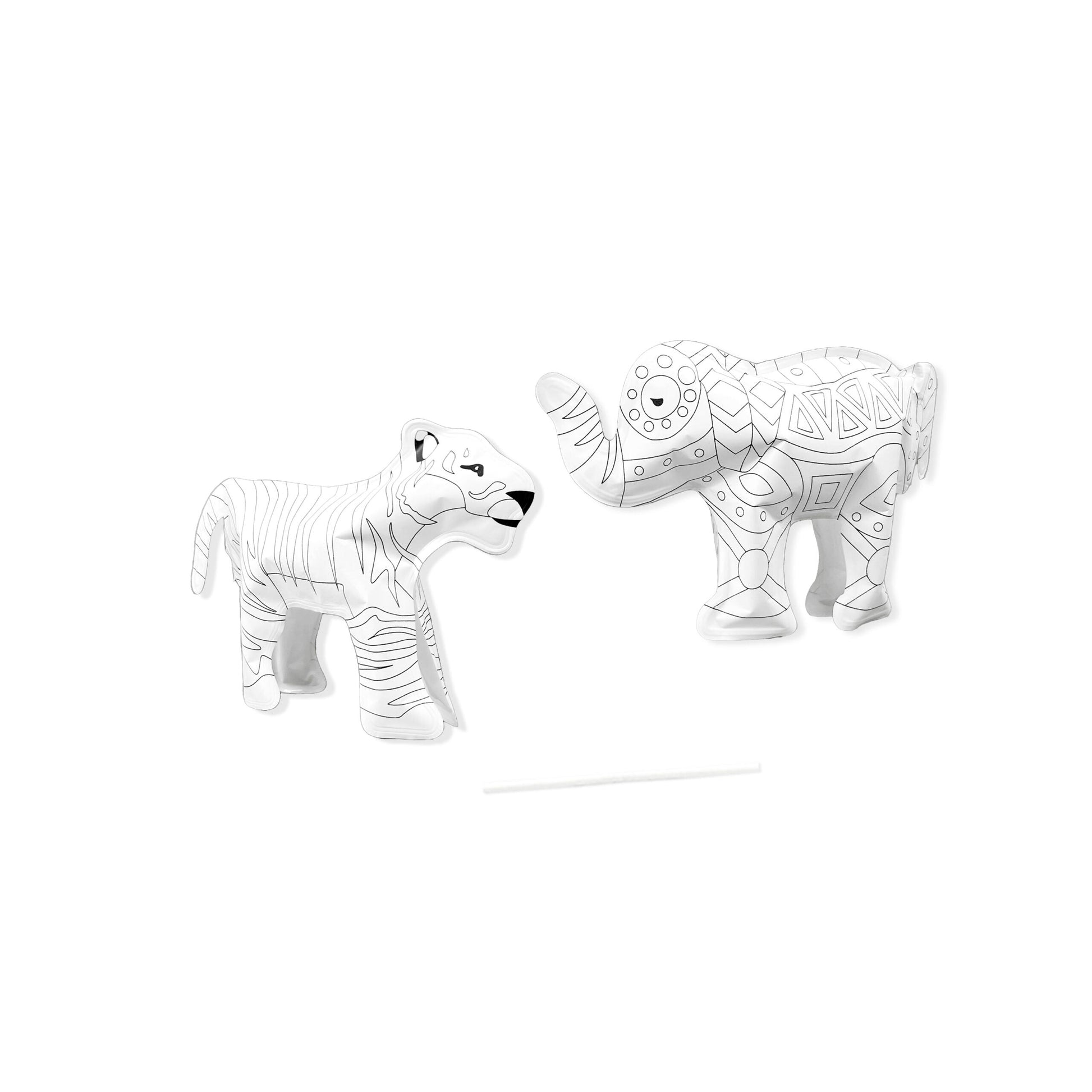 Coloriage 3D gonflable - Eléphant & Tigre-Ara Creative-Super Châtaigne-Collages & Coloriages : Product type