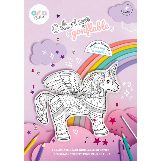 Coloriage 3D gonflable - Licornes + strass !-Ara Creative-Super Châtaigne-Collages & Coloriages : Product type