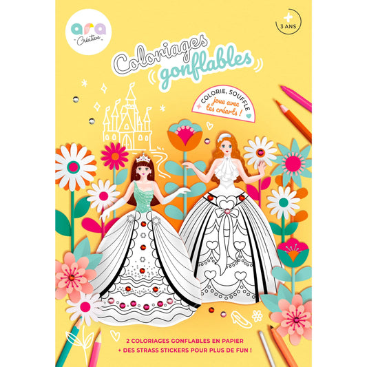 Coloriage 3D gonflable - Princesses-Ara Creative-Super Châtaigne-Collages & Coloriages : Product type