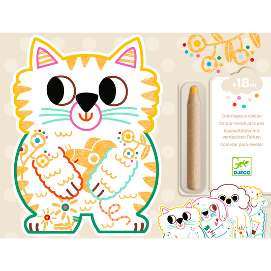 Coloriages à révéler | Animaux familiers-Djeco-Super Châtaigne-Collages & Coloriages : Product type