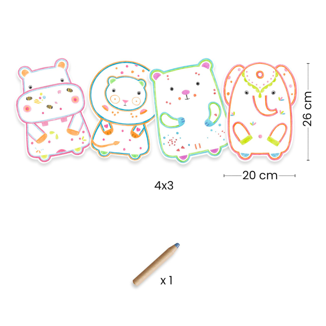 Coloriages à révéler | Animaux sauvages-Djeco-Super Châtaigne-Collages & Coloriages : Product type
