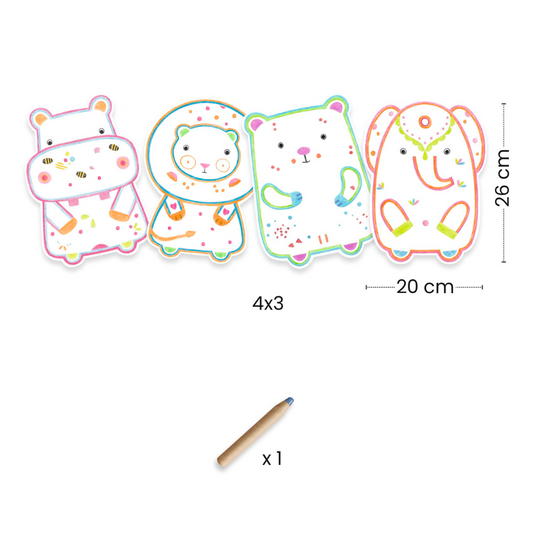 Coloriages à révéler | Animaux sauvages-Djeco-Super Châtaigne-Collages & Coloriages : Product type