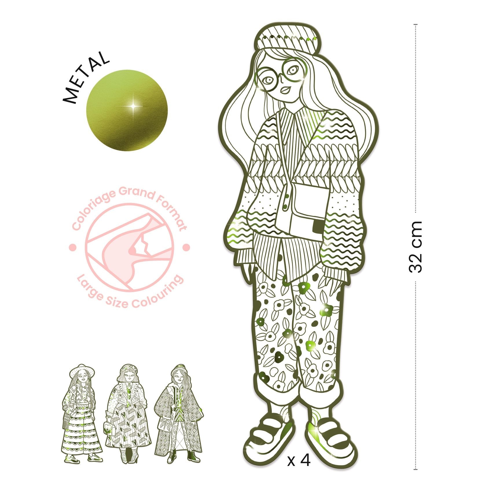 Coloriages géants | Mode Bowie-Djeco-Super Châtaigne-Collages & Coloriages : Product type