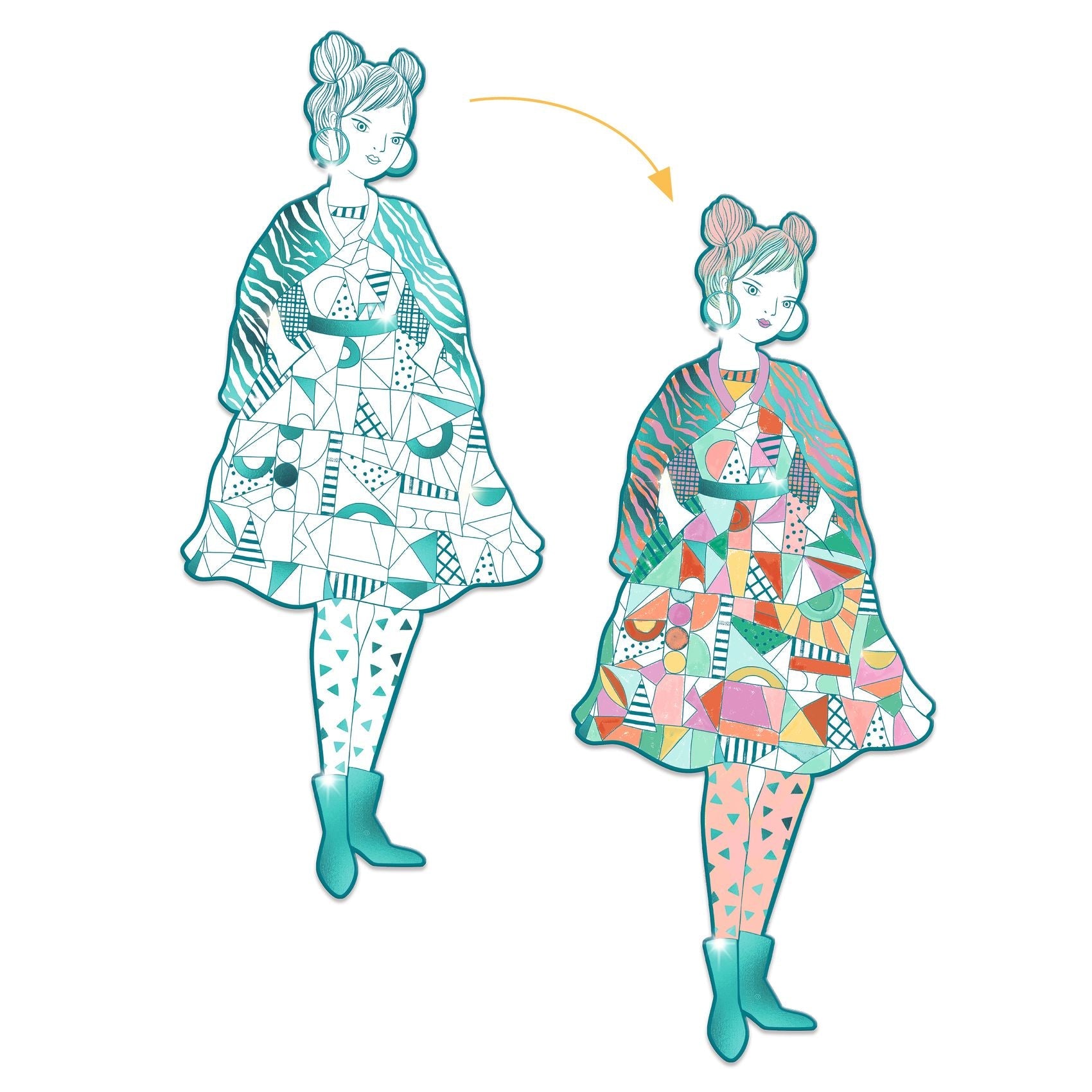 Coloriages géants | Mode Rebekka-Djeco-Super Châtaigne-Collages & Coloriages : Product type