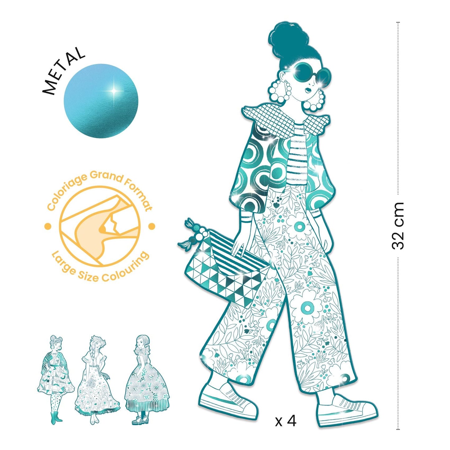 Coloriages géants | Mode Rebekka-Djeco-Super Châtaigne-Collages & Coloriages : Product type
