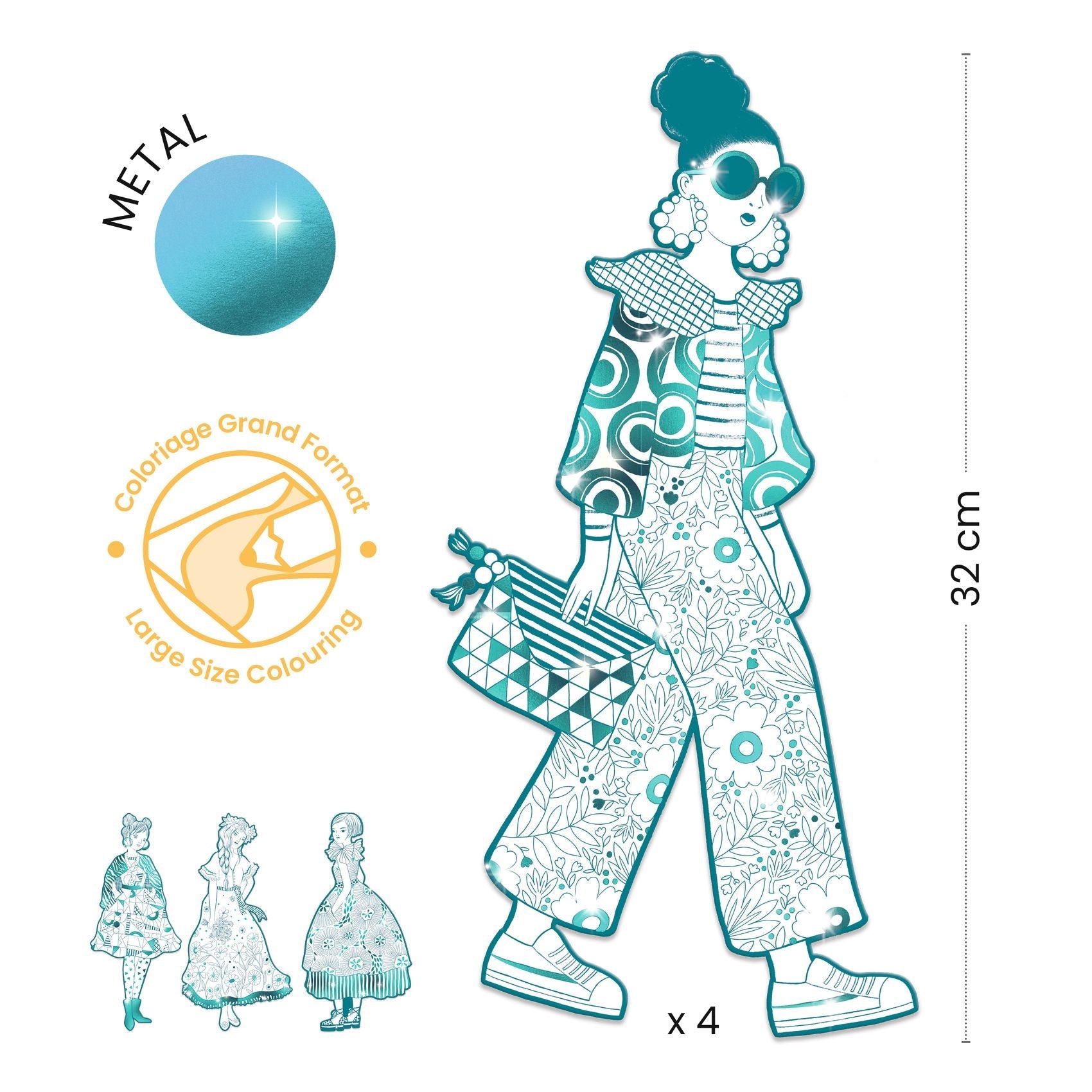 Coloriages géants | Mode Rebekka-Djeco-Super Châtaigne-Collages & Coloriages : Product type