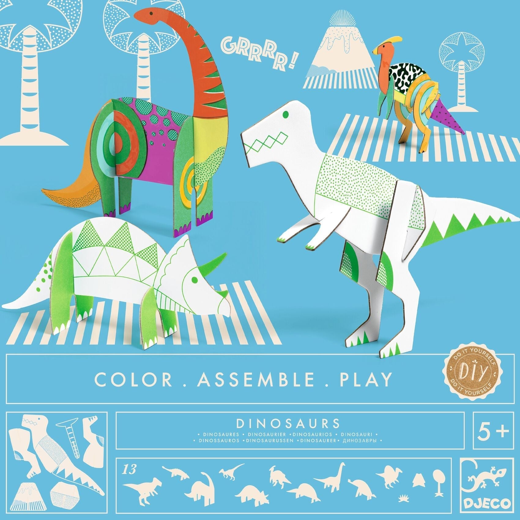Colorie Assemble Joue | Dinosaures-Djeco-Super Châtaigne-Création & Fabrication : Product type