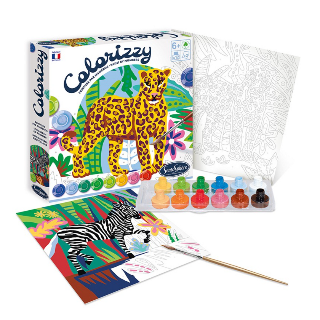 Colorrizy | Zèbre & Léopard-Sentosphère-Super Châtaigne-Collages & Coloriages : Product type