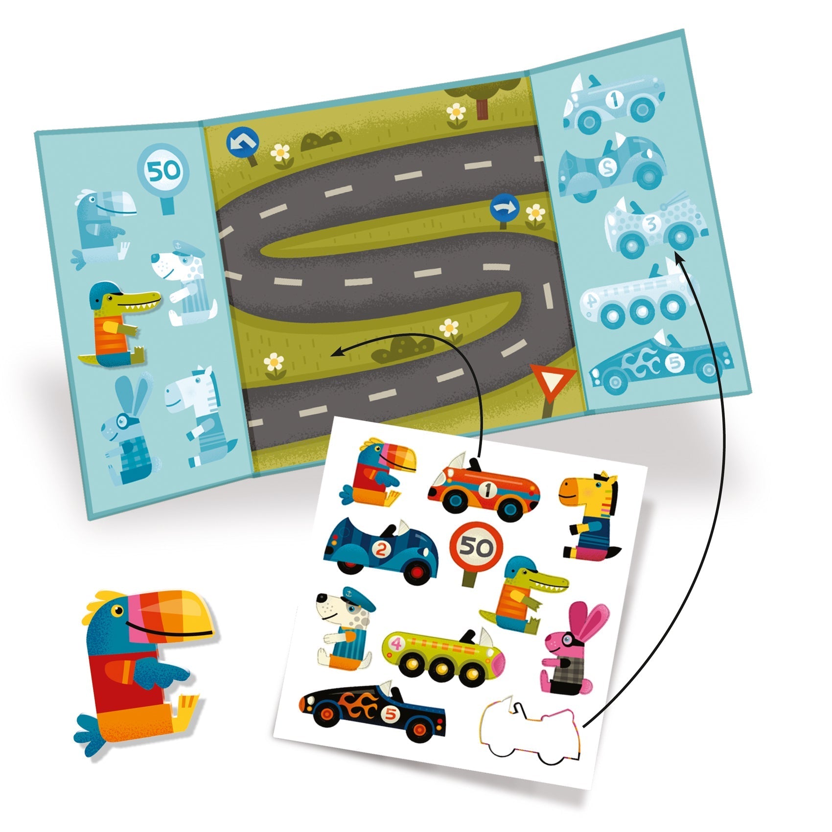 Créer avec des stickers - Les voitures-Djeco-Super Châtaigne-Création & Fabrication : Product type