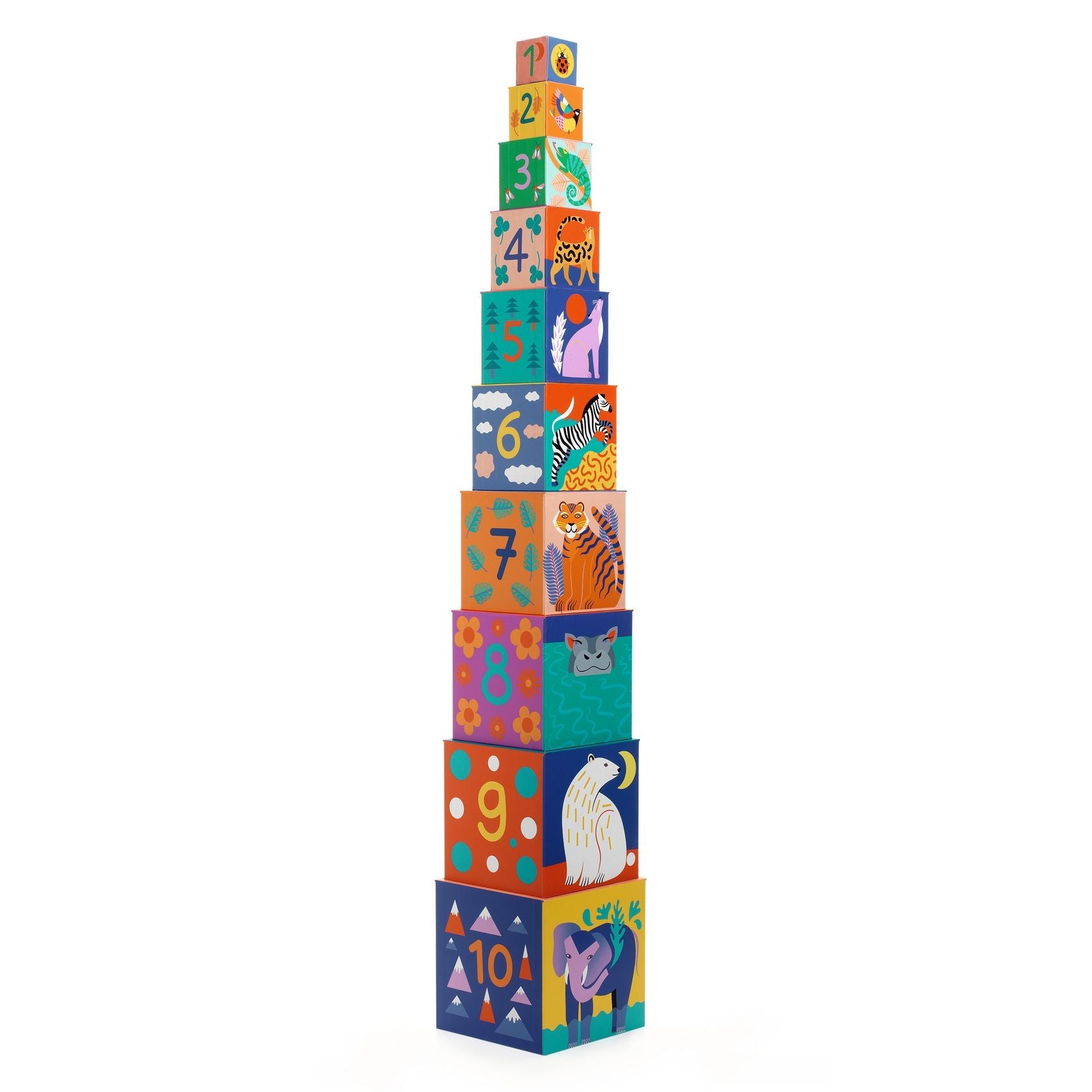 Cubes à empiler | Animaux Sauvages-Djeco-Super Châtaigne-Jeux éducatifs : Product type
