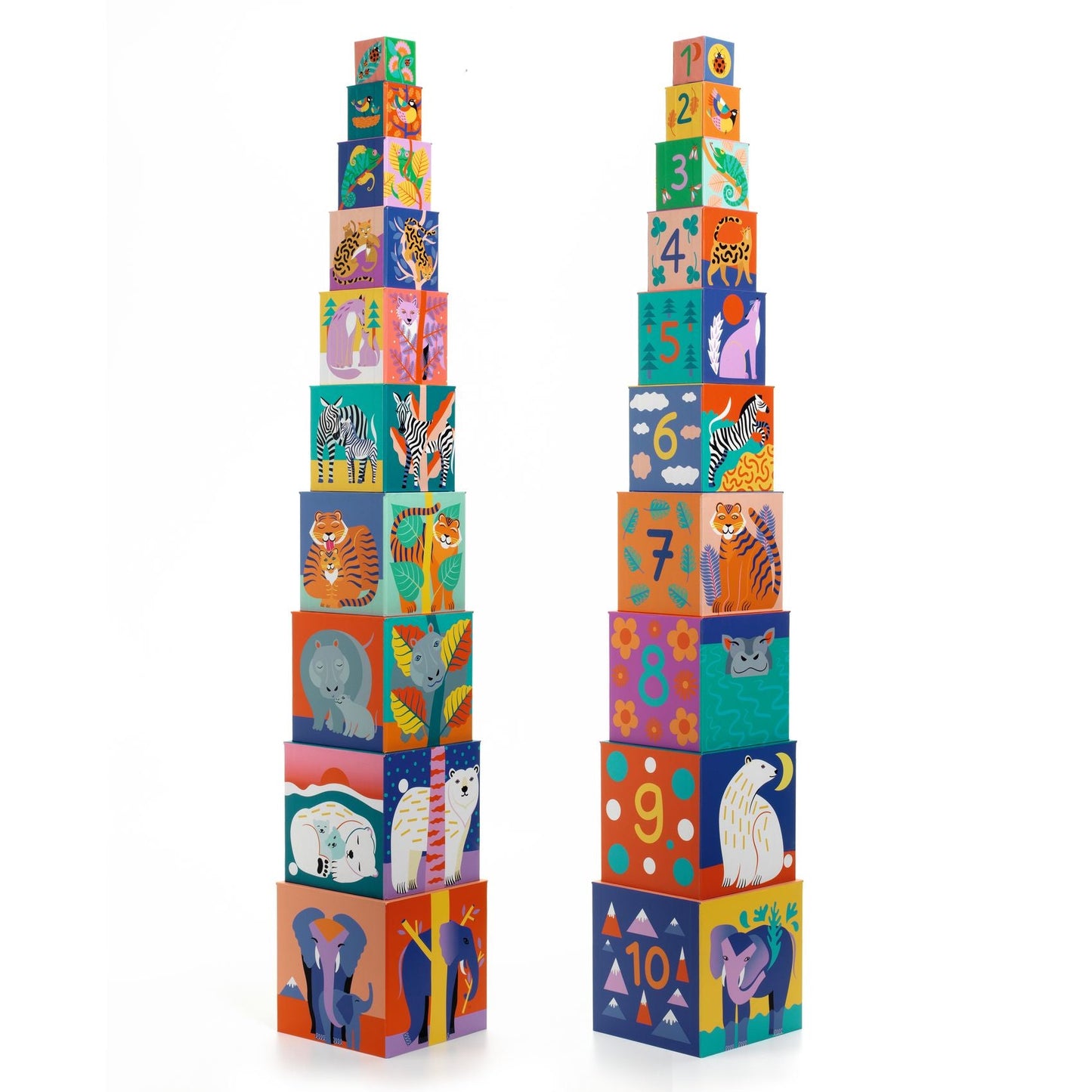Cubes à empiler | Animaux Sauvages-Djeco-Super Châtaigne-Jeux éducatifs : Product type