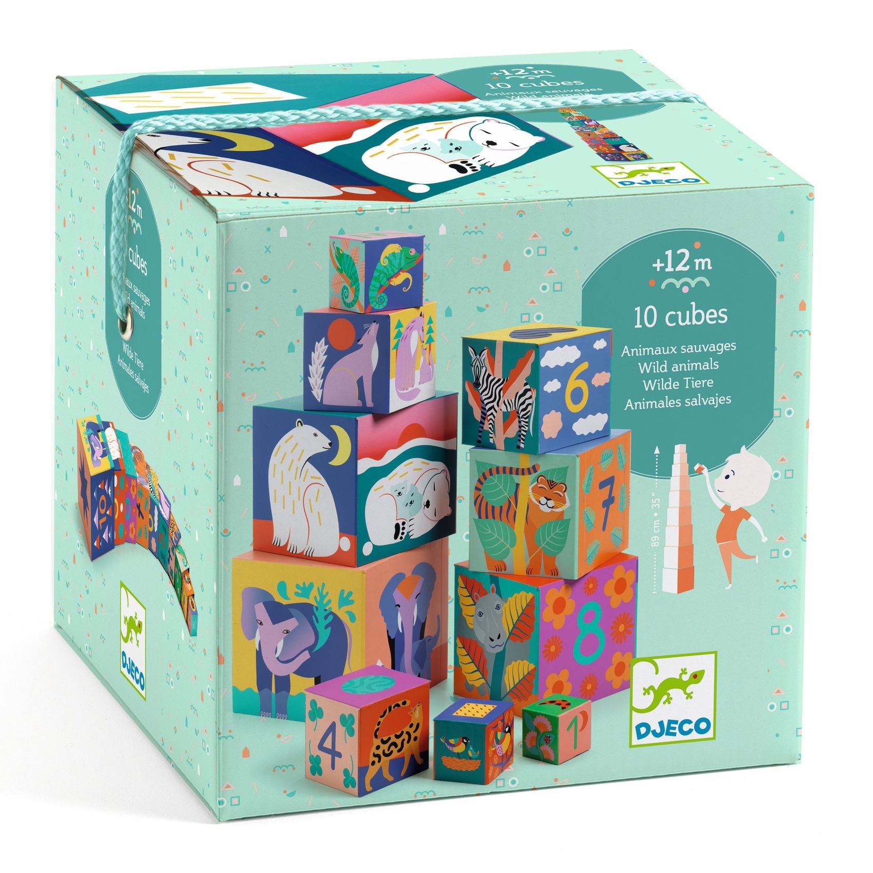 Cubes à empiler | Animaux Sauvages-Djeco-Super Châtaigne-Jeux éducatifs : Product type