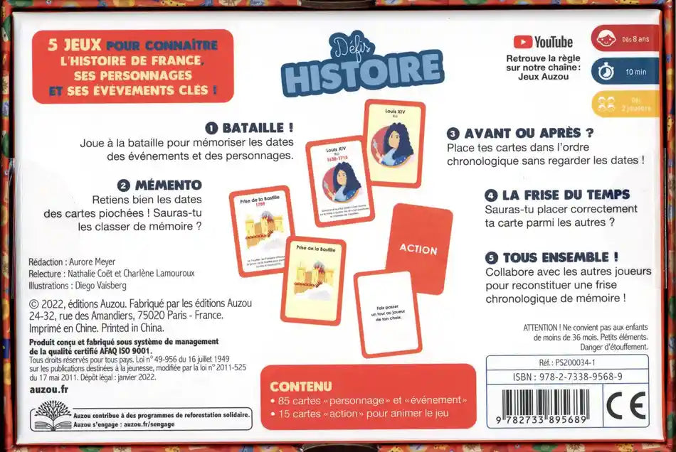 Défis Histoire - Du Moyen Age au XXe siècle-Auzou-Super Châtaigne-Jeux éducatifs : Product type