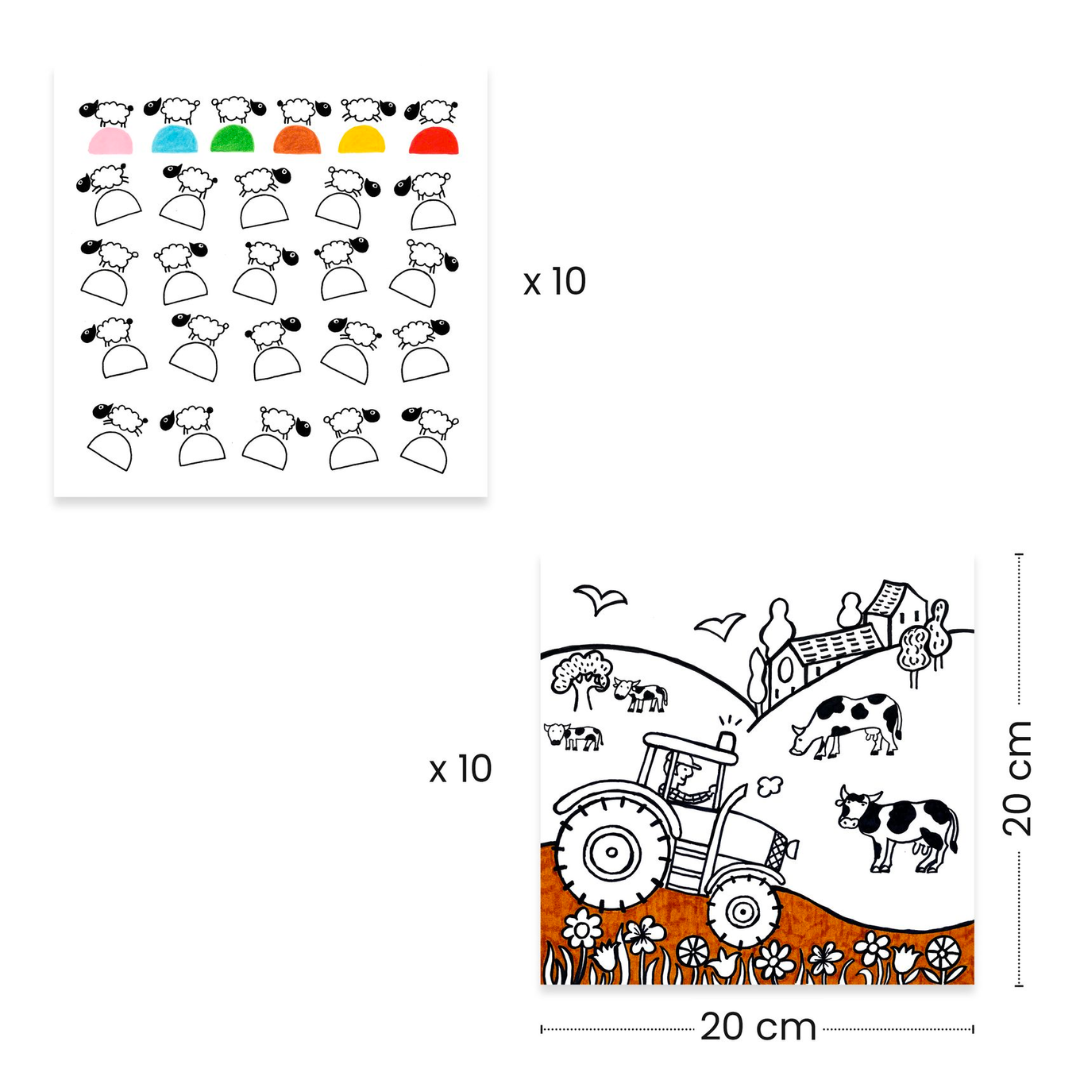 Distributeur de coloriages | La Ferme-Djeco-Super Châtaigne-Collages & Coloriages : Product type