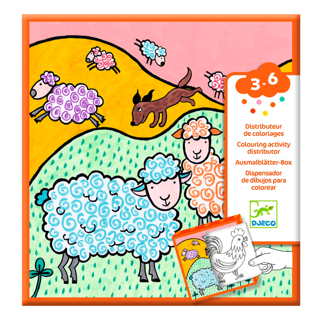 Distributeur de coloriages | La Ferme-Djeco-Super Châtaigne-Collages & Coloriages : Product type