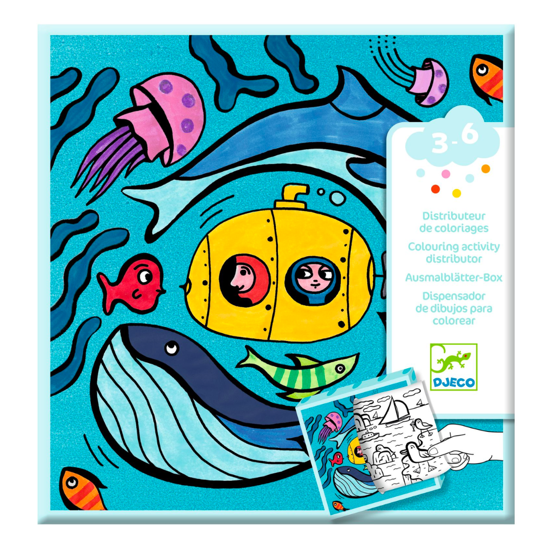 Distributeur de coloriages | Océan-Djeco-Super Châtaigne-Collages & Coloriages : Product type