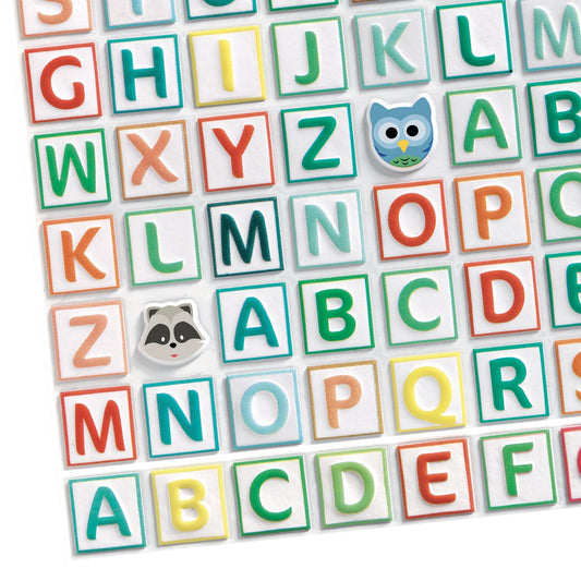 Gommettes en relief | Alphabet-Djeco-Super Châtaigne-Collages & Coloriages : Product type