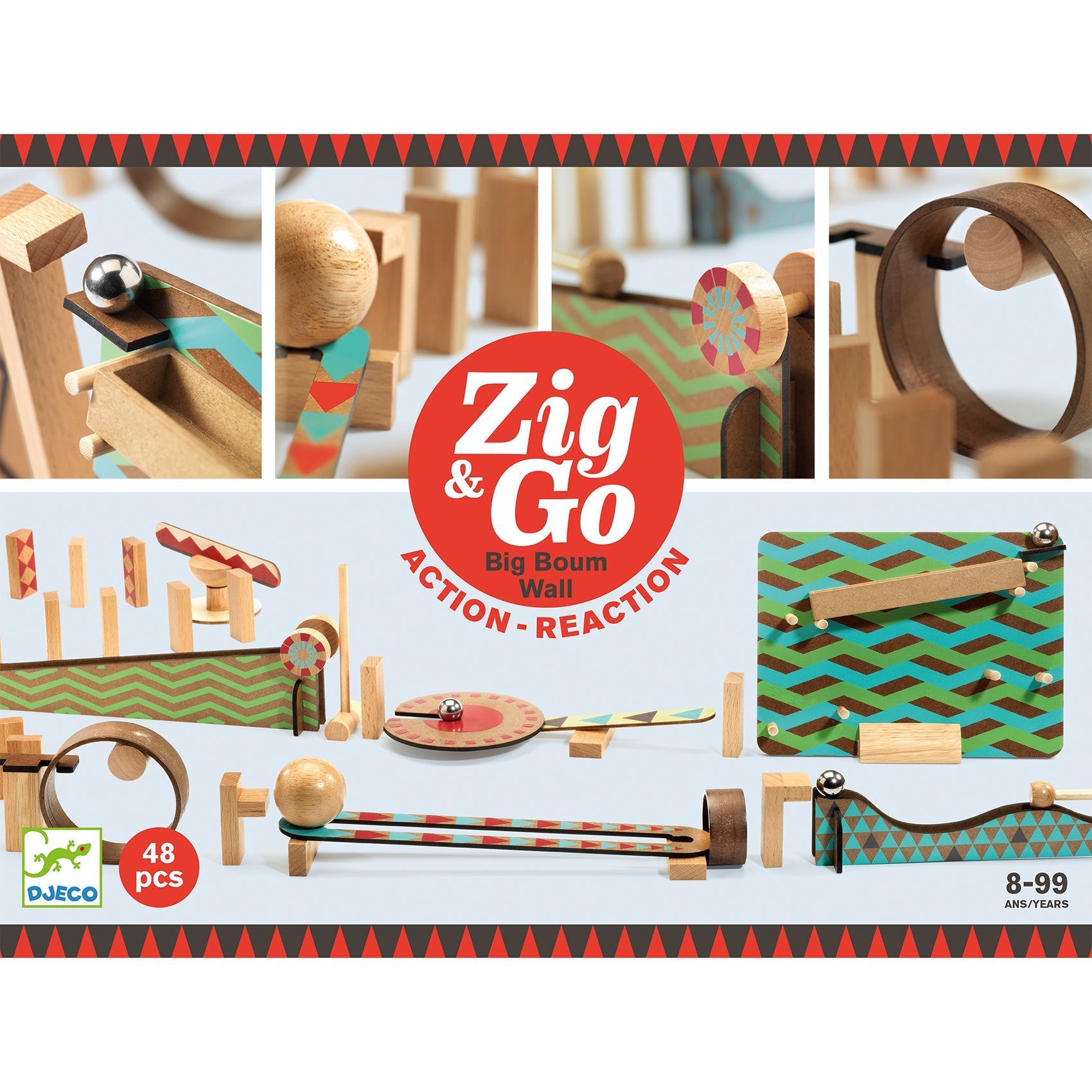 Jeu de réaction | Zig & Go - 48 pcs-Djeco-Super Châtaigne-Jeux éducatifs : Product type