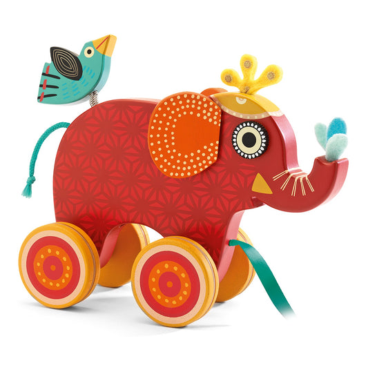 Jouet à trainer | Éléphant - Indy-Djeco-Super Châtaigne-Eveil & Motricité : Product type