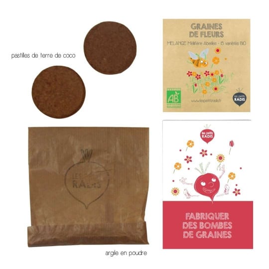 Le kit bombes à graines-Les Petits Radis-Super Châtaigne-Cuisine et Jardinage : Product type
