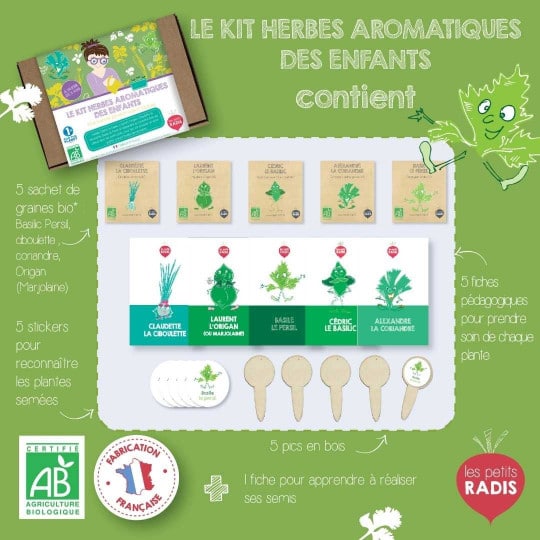 Le kit herbes aromatiques-Les Petits Radis-Super Châtaigne-Cuisine et Jardinage : Product type