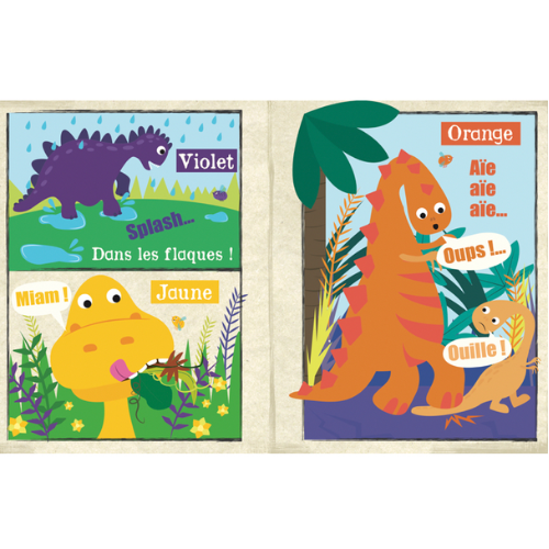 Livre en tissu | Dino-Jaune citron-Super Châtaigne-Livres & Cie : Product type