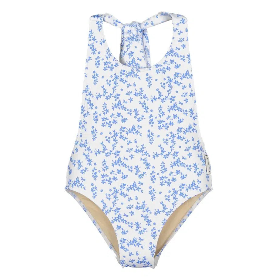 Maillot | Blanc à fleurs bleu-Piu Piu Chick-Super Châtaigne-outlet : Product type