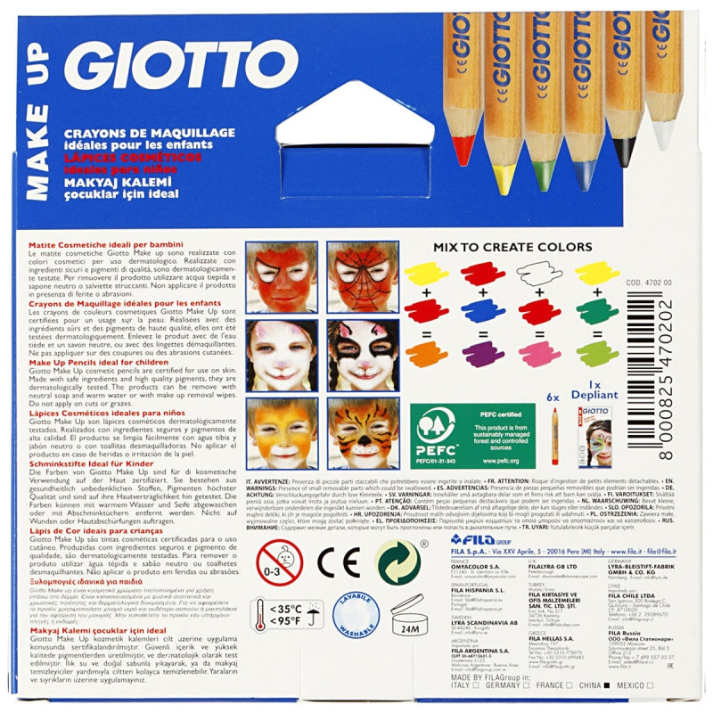 Maquillage - Set de 6 crayons classique-Giotto-Super Châtaigne-Imagination : Product type