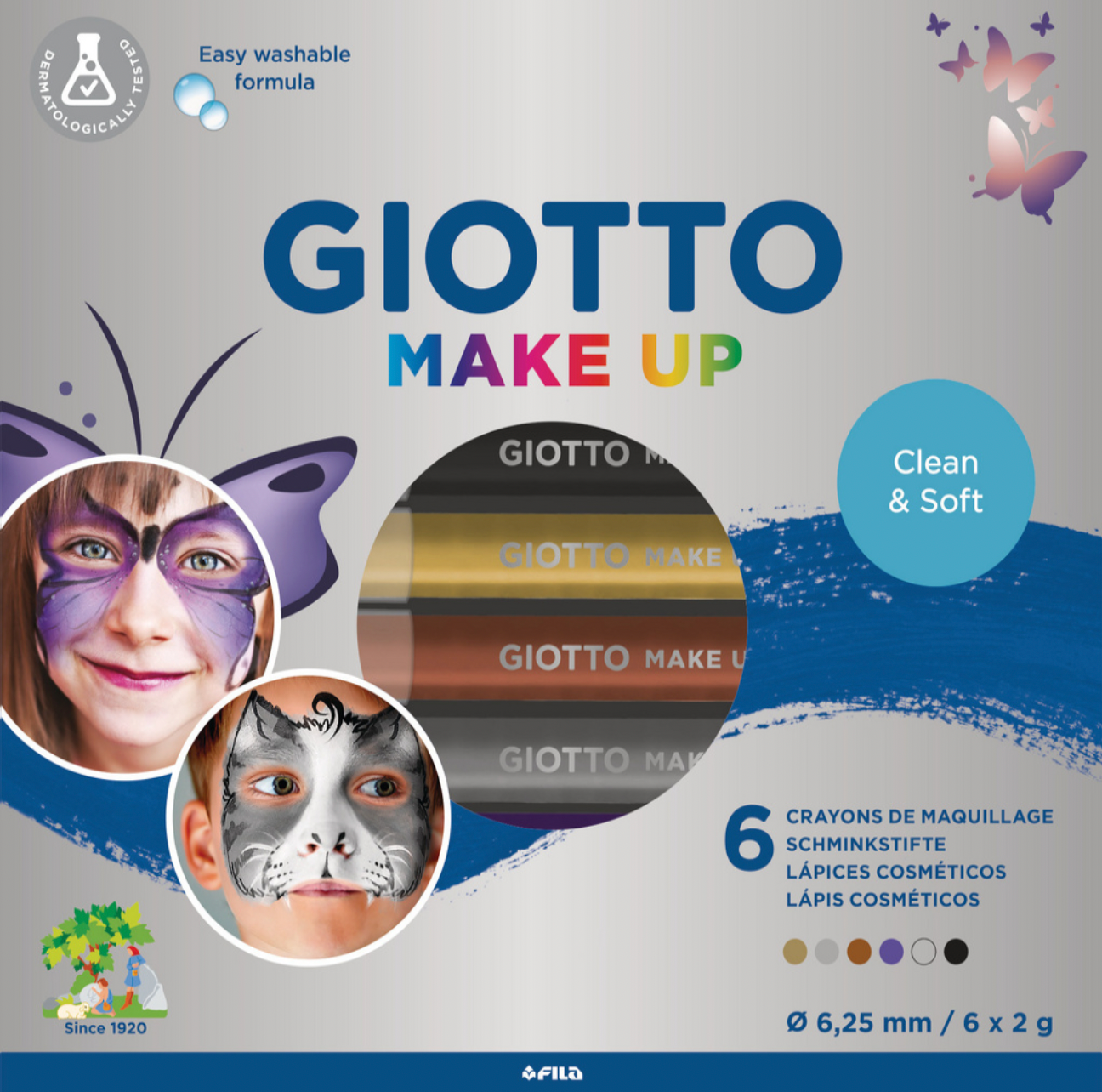 Maquillage - Set de 6 crayons metallique-Giotto-Super Châtaigne-Imagination : Product type