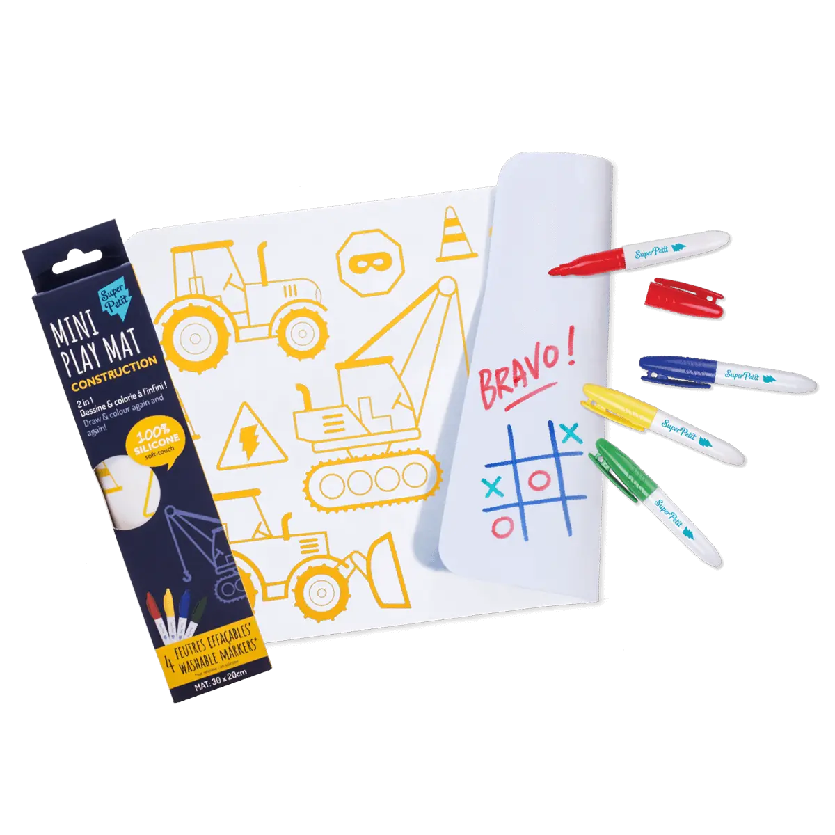 Mini PlayMat 2 en 1 - Construction-Super Petit-Super Châtaigne-Collages & Coloriages : Product type