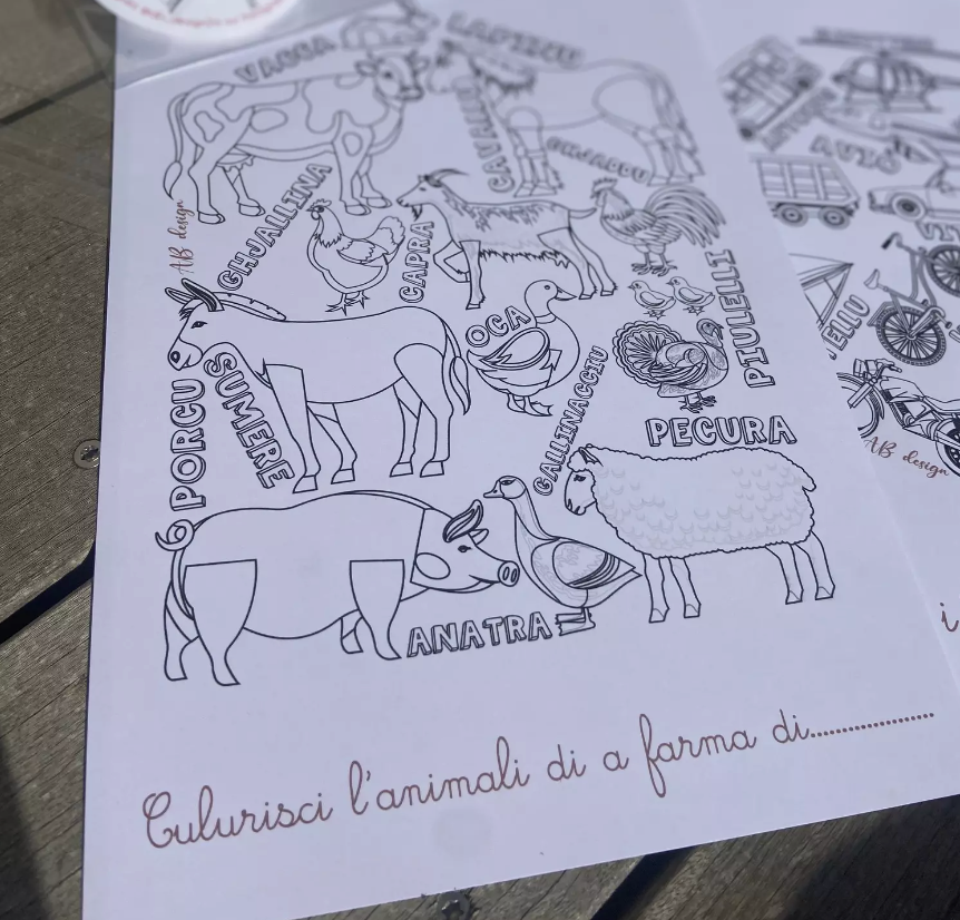 Pochette de 15 coloriages en langue corse-AB Design-Super Châtaigne-Collages & Coloriages : Product type