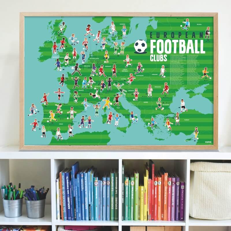 Poster pédagogique - Clubs de football-Poppik-Super Châtaigne-Collages & Coloriages : Product type